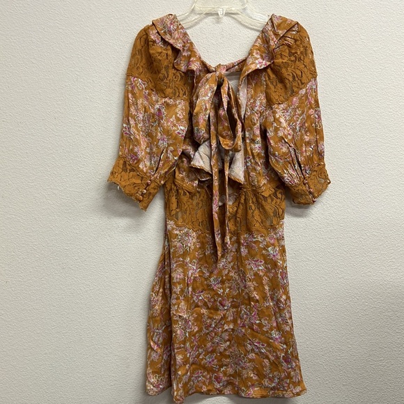 Free People Lucie Mini Dress in Antique Gold - Picture 10 of 16